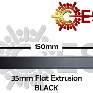 35 mm Flat Aluminium Extrusion Black- 3.2 m
