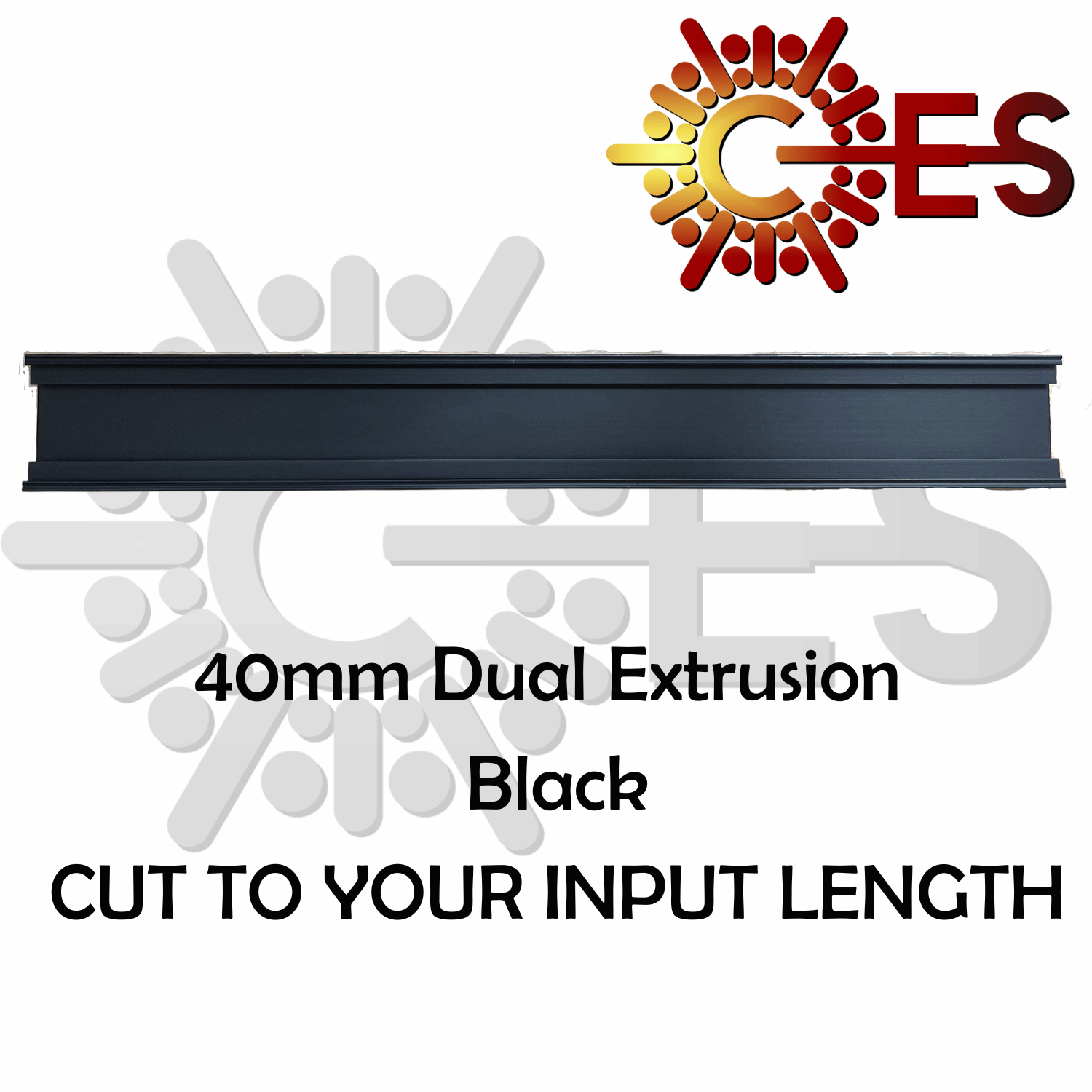 40mm Dual Aluminum Extrusion Black Cut to your Requirements