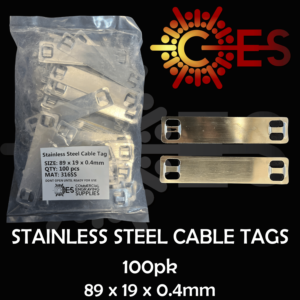 Stainless steel cable 89 x 19mm 0.4mm 316SS Pk100