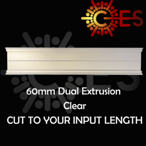 60 mm Dual Aluminium Extrusion Clear- 3.2 m
